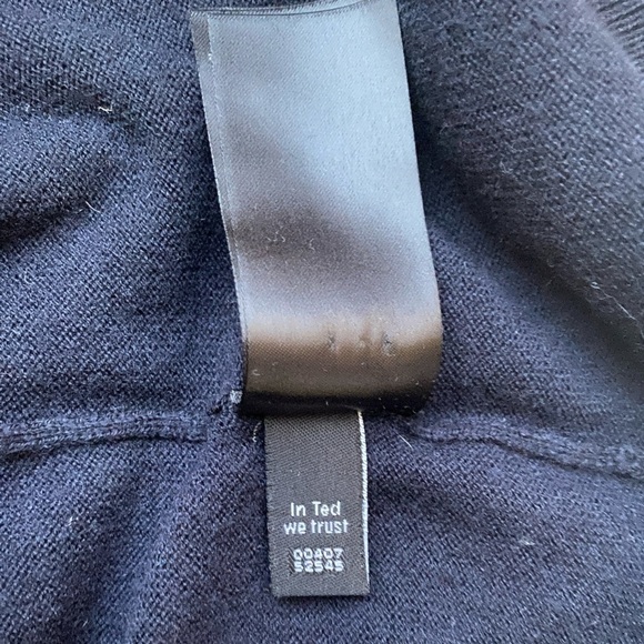 TED BAKER merino wool lightweight gray purple turtleneck sweater size 3 - Picture 14 of 15